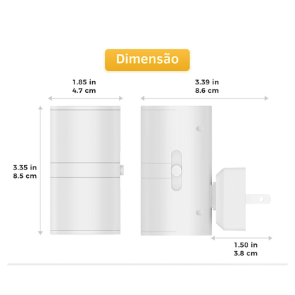 LUMINÁRIA NOTURNA PARA TOMADAS - Luz Suave
